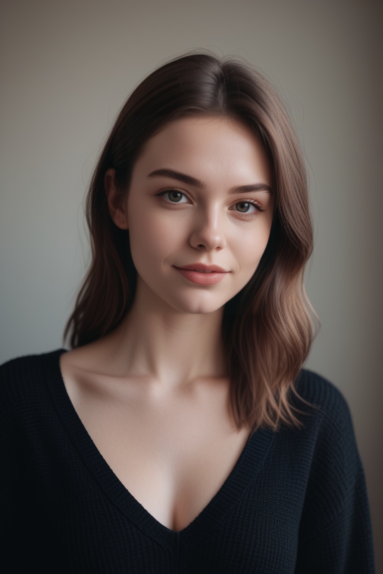 instagram photo,  portrait photo of 23 y.o Chloe in black sweater, on Tensor.Art