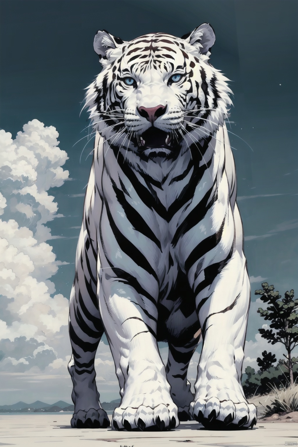  absurdres,absurdres,realistic,full_shot, , White Tige