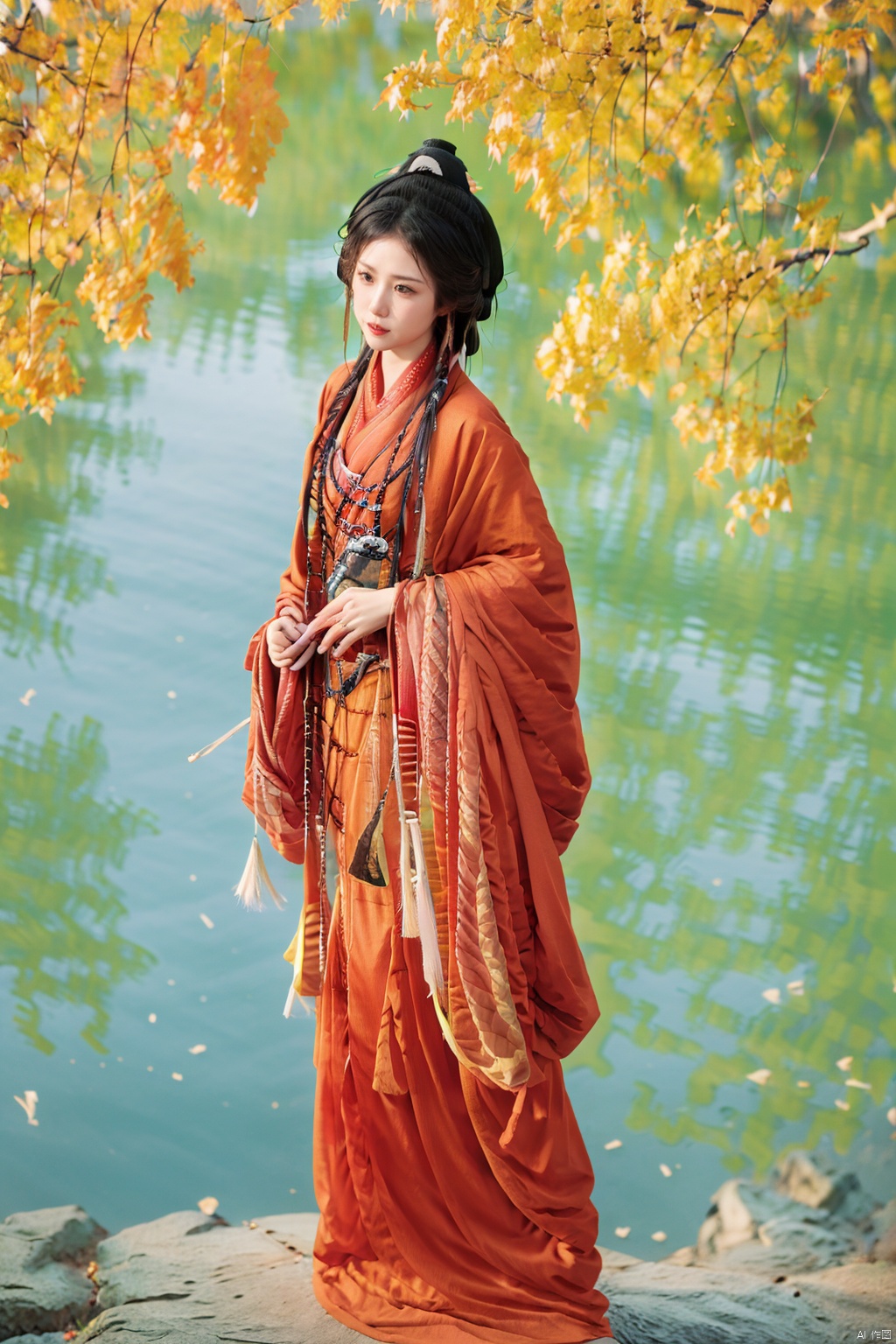 (1 girl:1.3), (best quality, masterpiece, ultra high resolution),(photorealistic:1.3), (realistic:1.3), depth of field,(cinematic lighting:1.2),full_body, hanfu