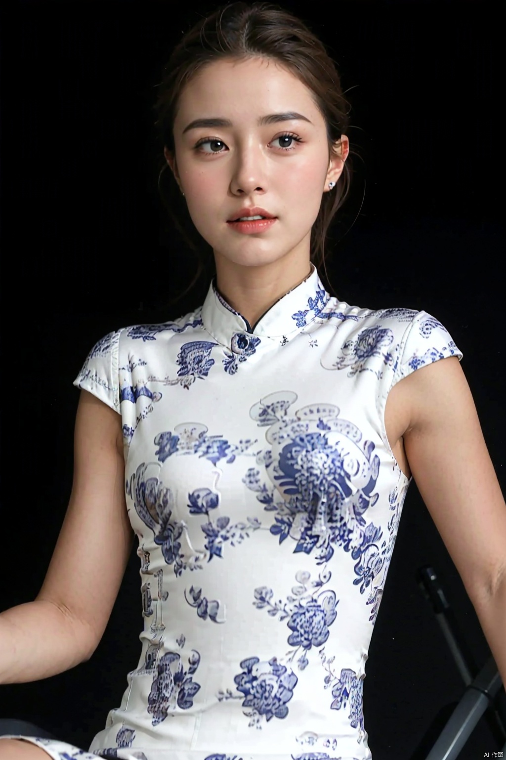 (1girl:1.3), (best quality, masterpiece, ultra high resolution),(photorealistic:1.3), (realistic:1.3), depth of field, (outdoors:1.2), (day:1.2), (cinematic lighting:1.2), (upper body:1.2), (sitting: 1.2), near, facing to camera