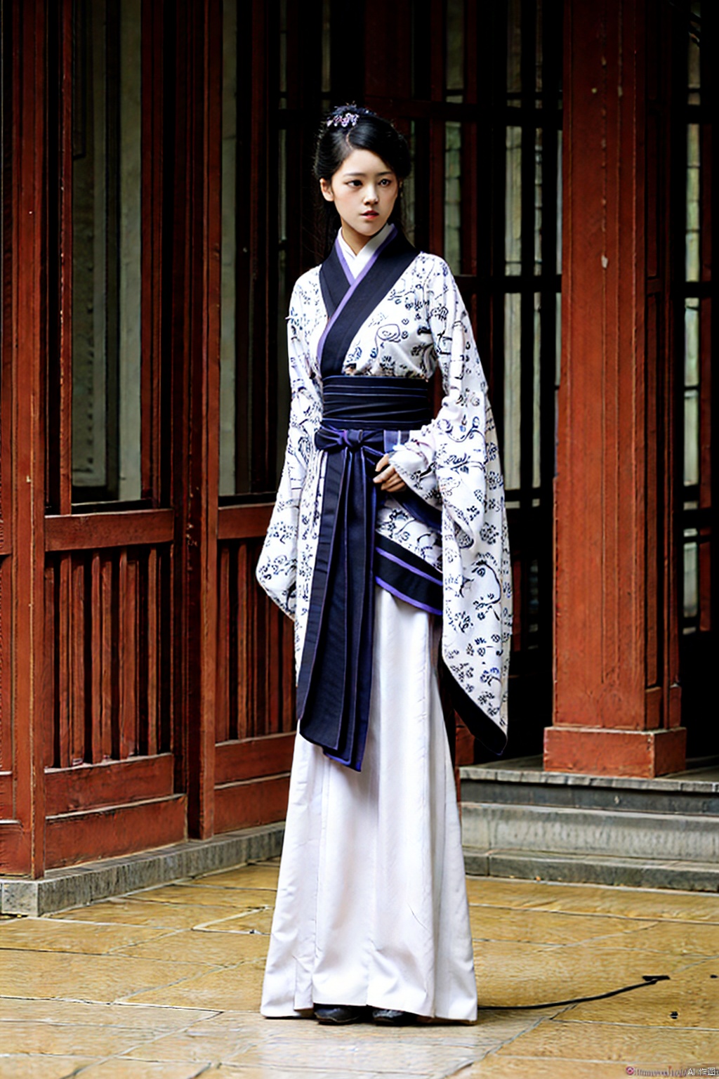 (1 girl:1.3), (best quality, masterpiece, ultra high resolution),(photorealistic:1.3), (realistic:1.3), depth of field,(cinematic lighting:1.2),full_body, hanfu