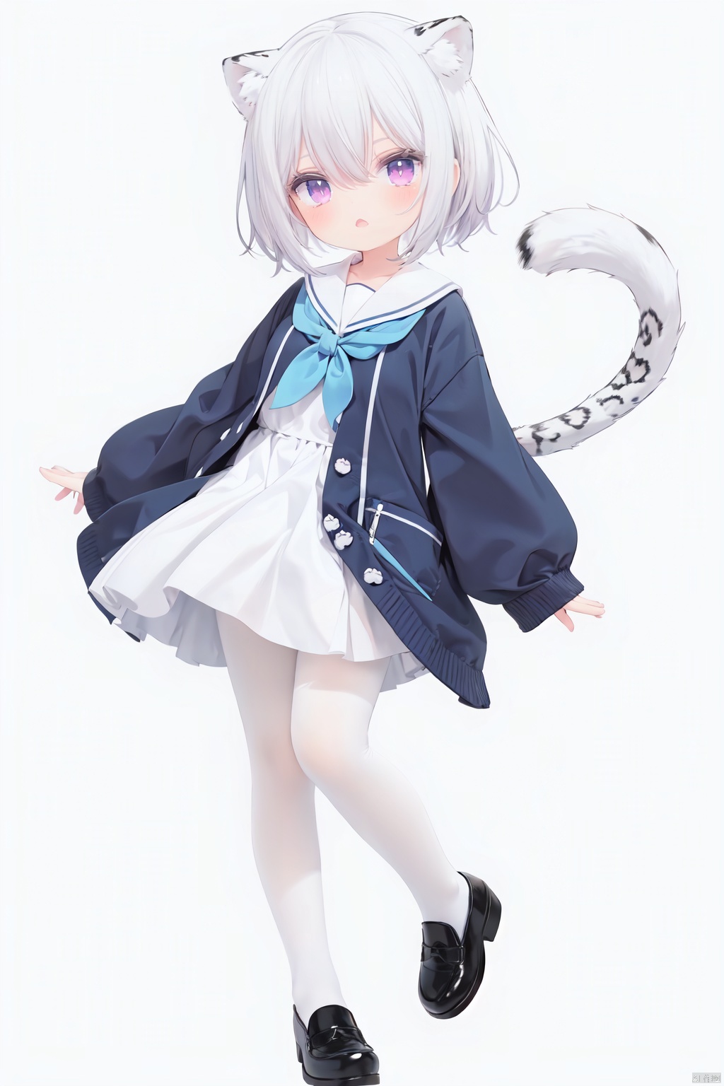 cute,  solo blue shirt,  blue sailor coat on Tensor.Art