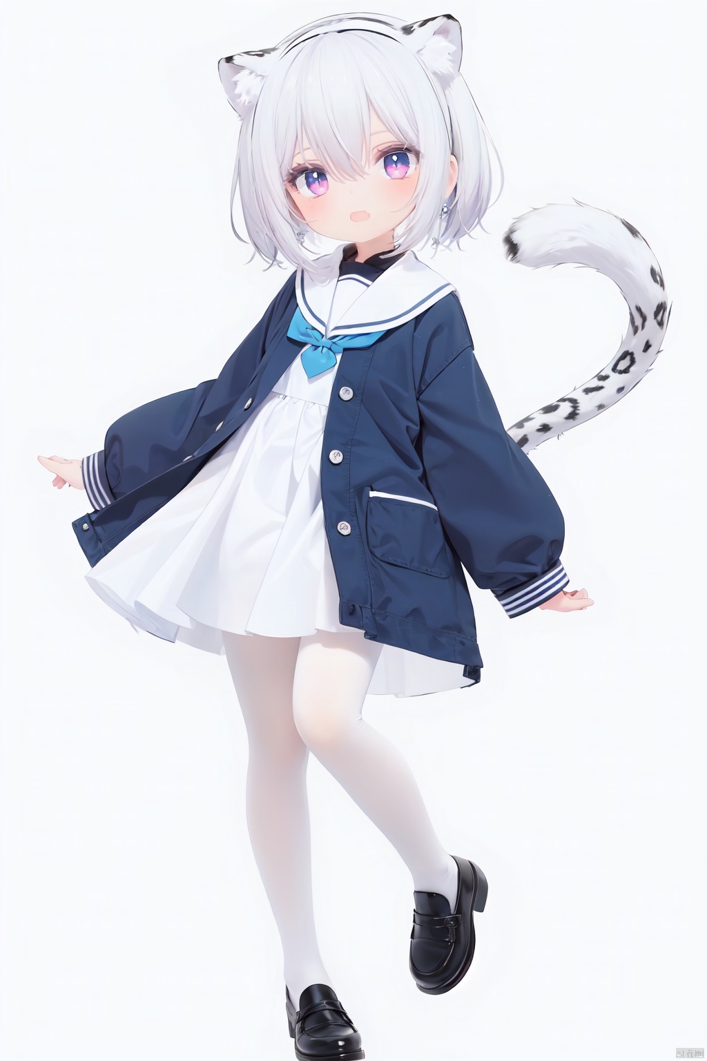 cute,  solo blue shirt,  blue sailor coat on Tensor.Art