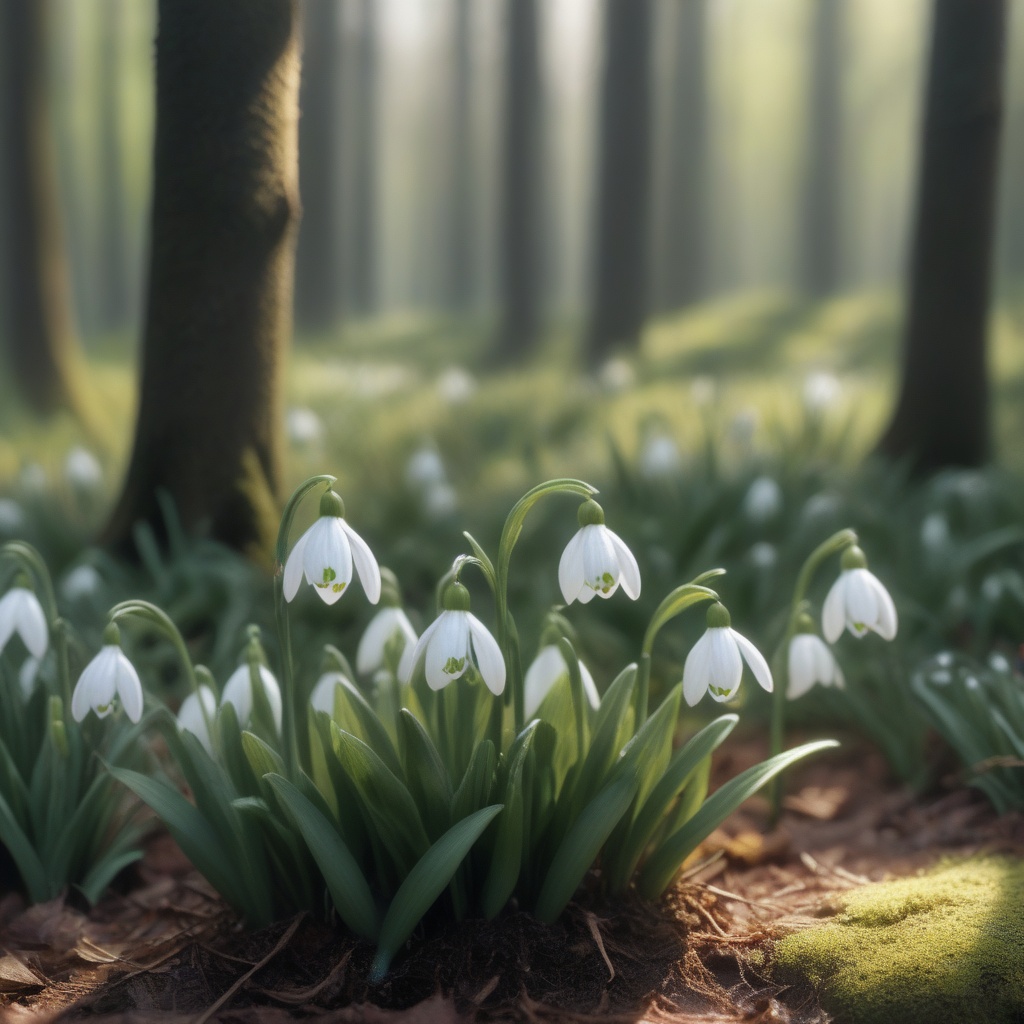 spring,  forest,  snowdrops on Tensor.Art