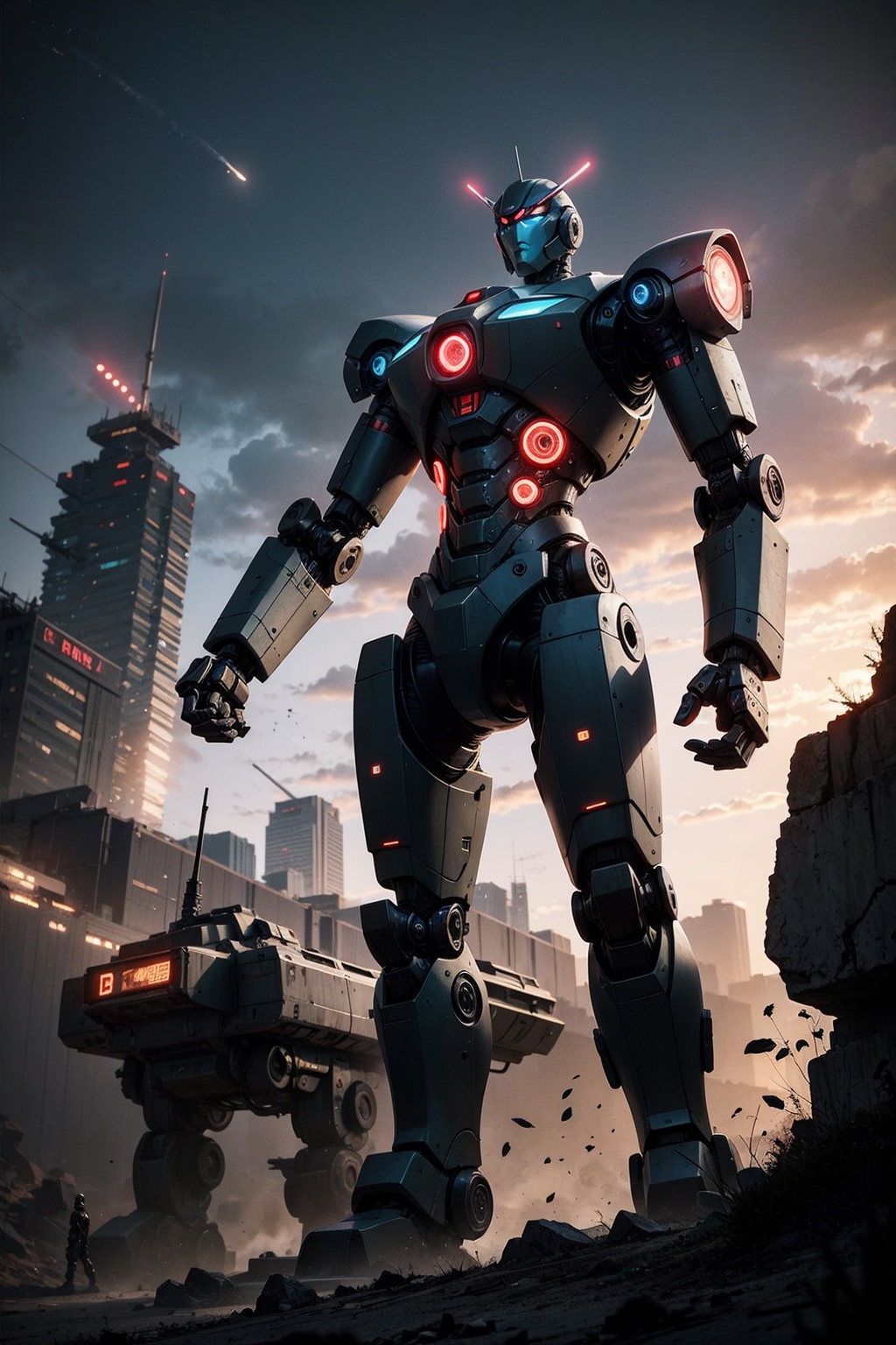 giant robot,  sci-fi,  robot war on Tensor.Art