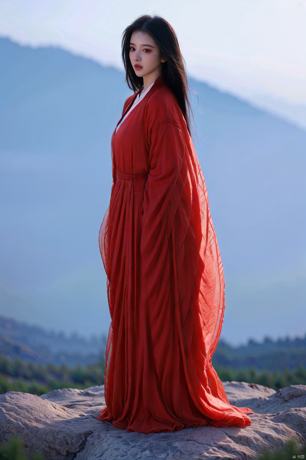 (1girl:1.3), (best quality, masterpiece, ultra high resolution),(photorealistic:1.3), (realistic:1.3), depth of field,(full body:1.2), (outdoors:1.2), (day:1.2), (cinematic lighting:1.2), hanfu