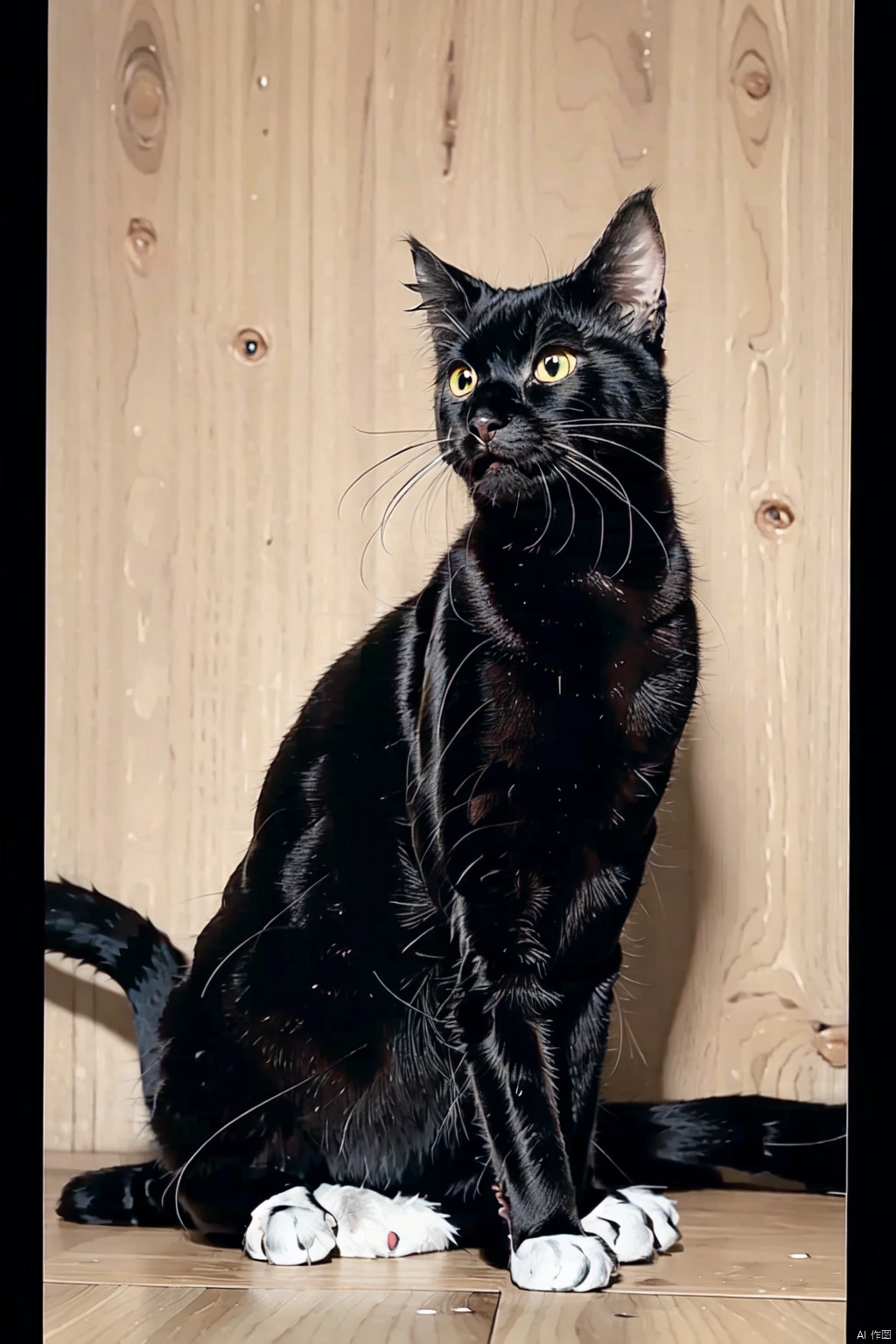 absurdres,incredibly absurdres,reality,realistic,,(solo:1.2), lovely, Cats_Txxm_Black Cat_ White Claw