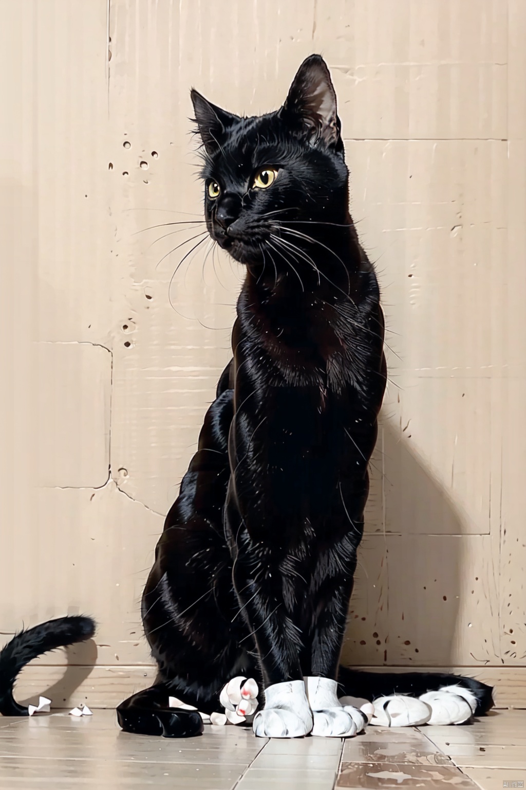  absurdres,incredibly absurdres,reality,realistic,,(solo:1.2), lovely, Cats_Txxm_Black Cat_White Claw