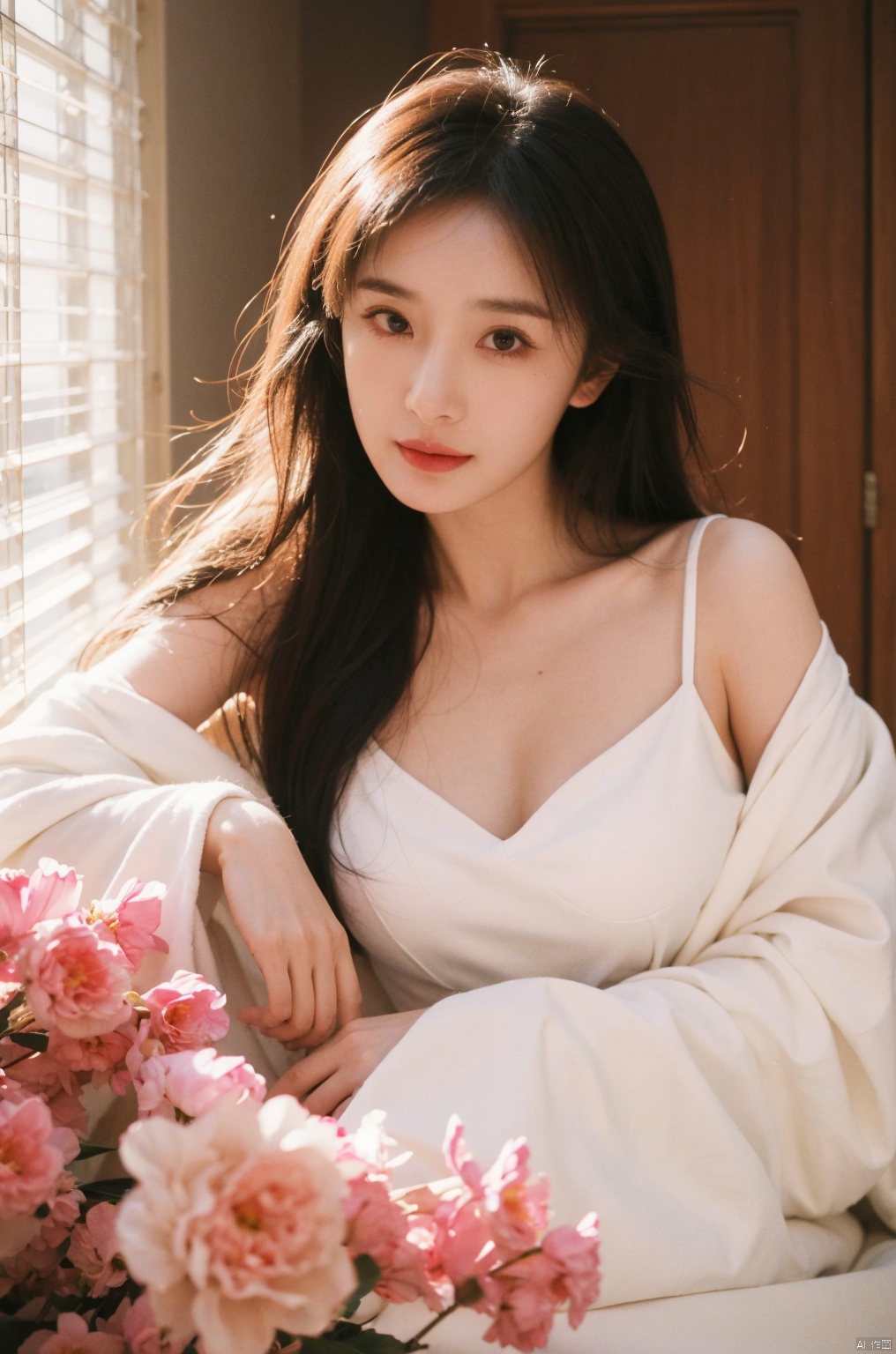 bares shoulder,  Glowing ambiance,  enchanting radiance on Tensor.Art