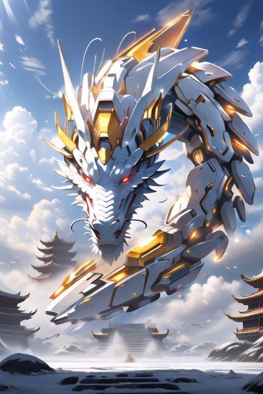 a mecha dragon,  8k,  High quality on Tensor.Art