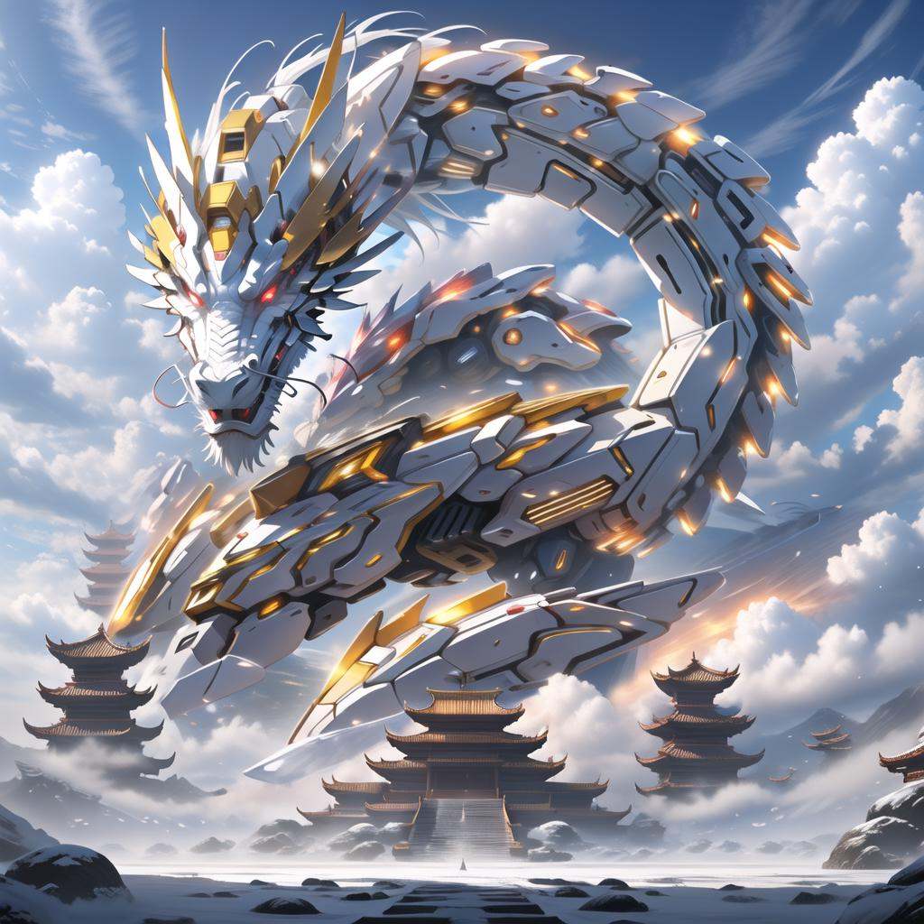 a mecha dragon,  8k,  High quality on Tensor.Art