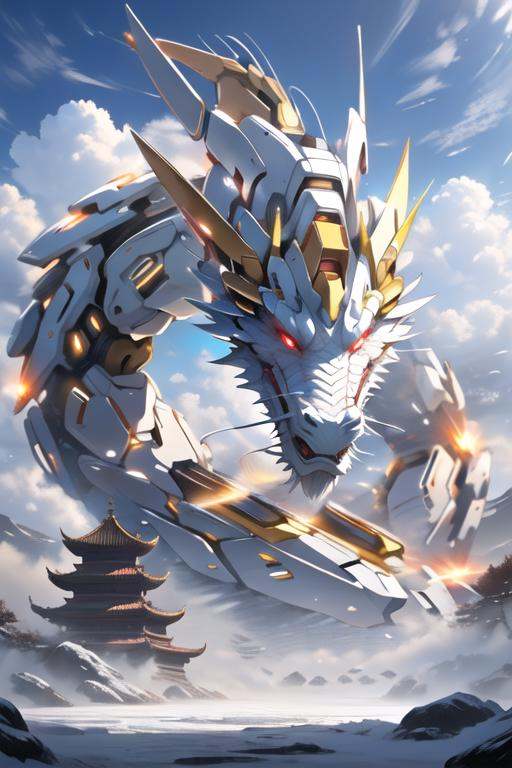 a mecha dragon,  8k,  High quality on Tensor.Art