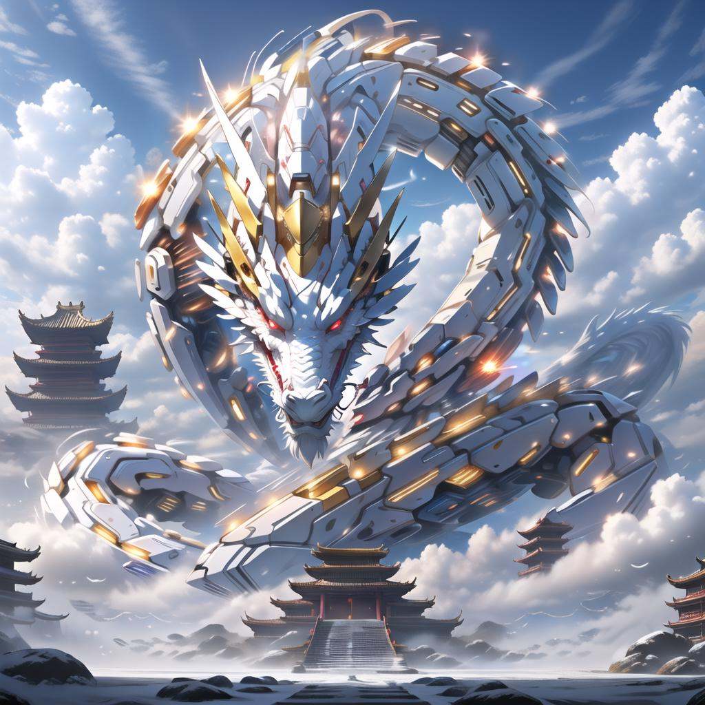 a mecha dragon,  8k,  High quality on Tensor.Art
