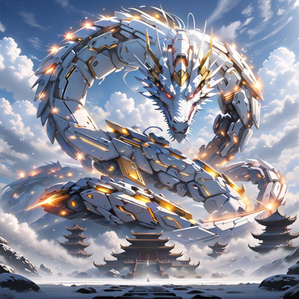 a mecha dragon,  8k,  High quality on Tensor.Art