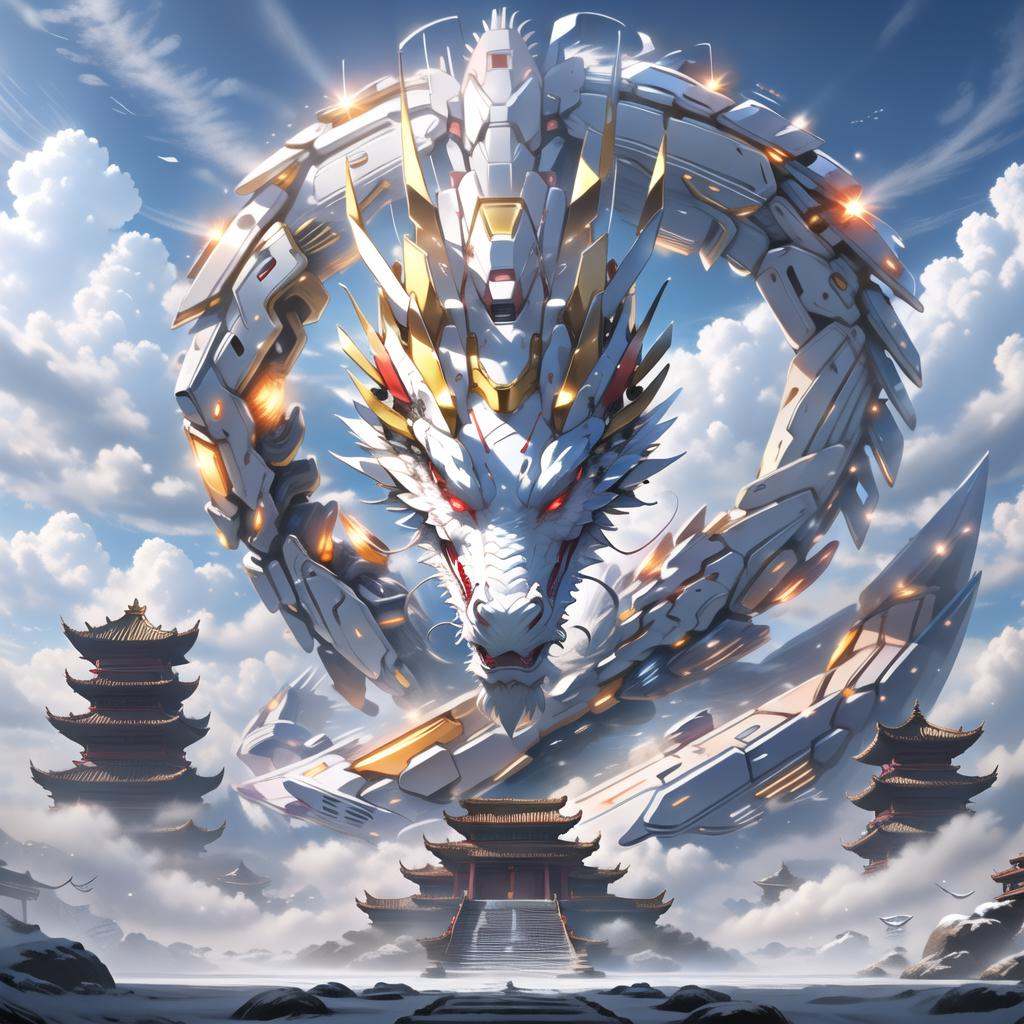 a mecha dragon,  8k,  High quality on Tensor.Art