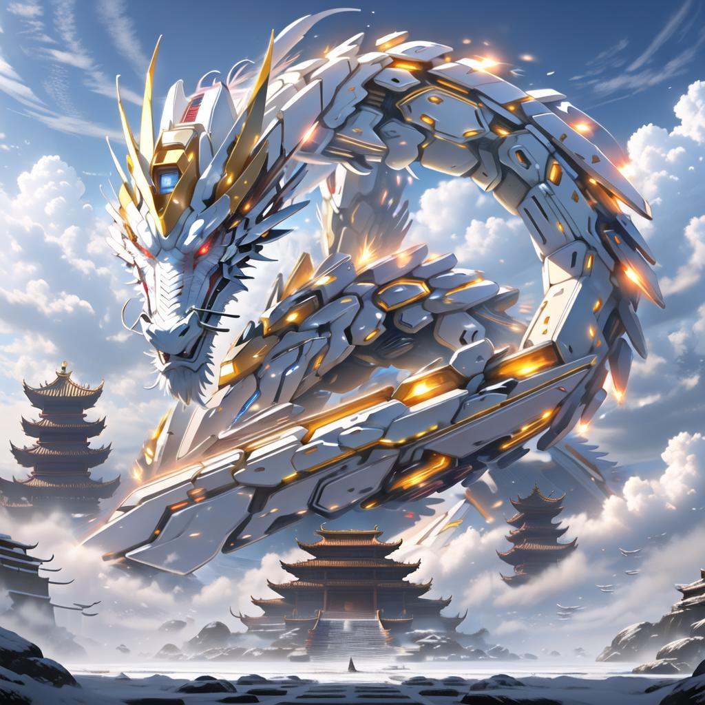 a mecha dragon,  8k,  High quality on Tensor.Art
