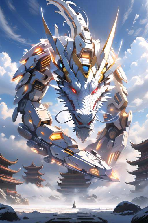 a mecha dragon,  8k,  High quality on Tensor.Art