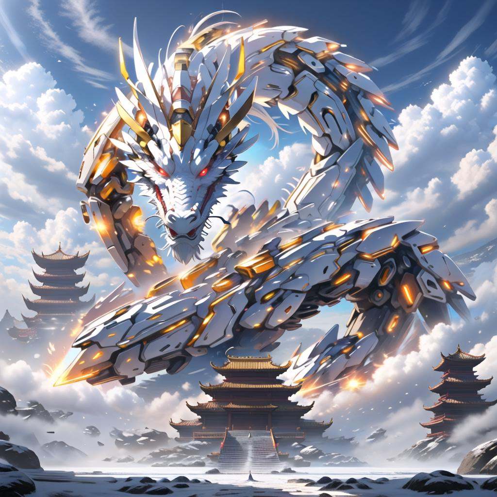 a mecha dragon,  8k,  High quality on Tensor.Art