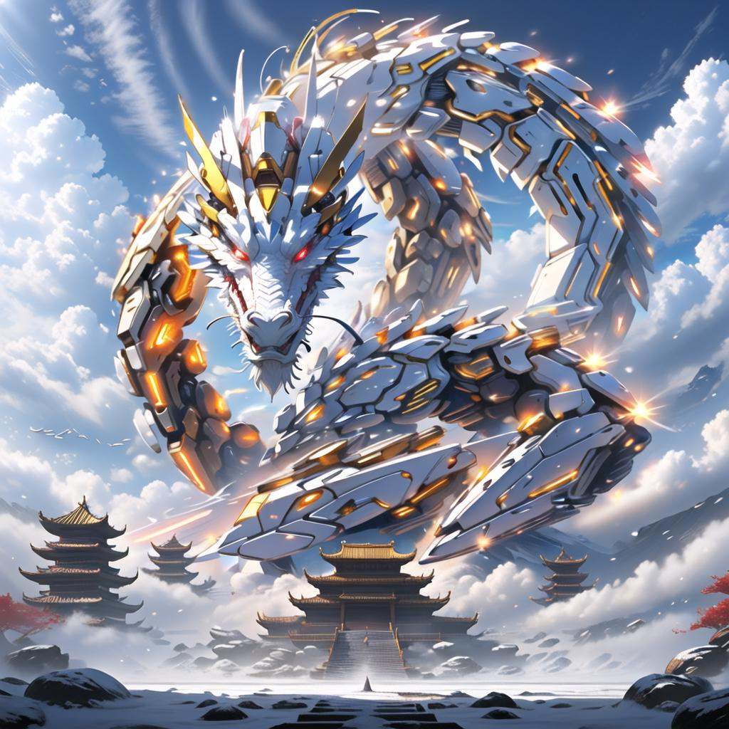 a mecha dragon,  8k,  High quality on Tensor.Art