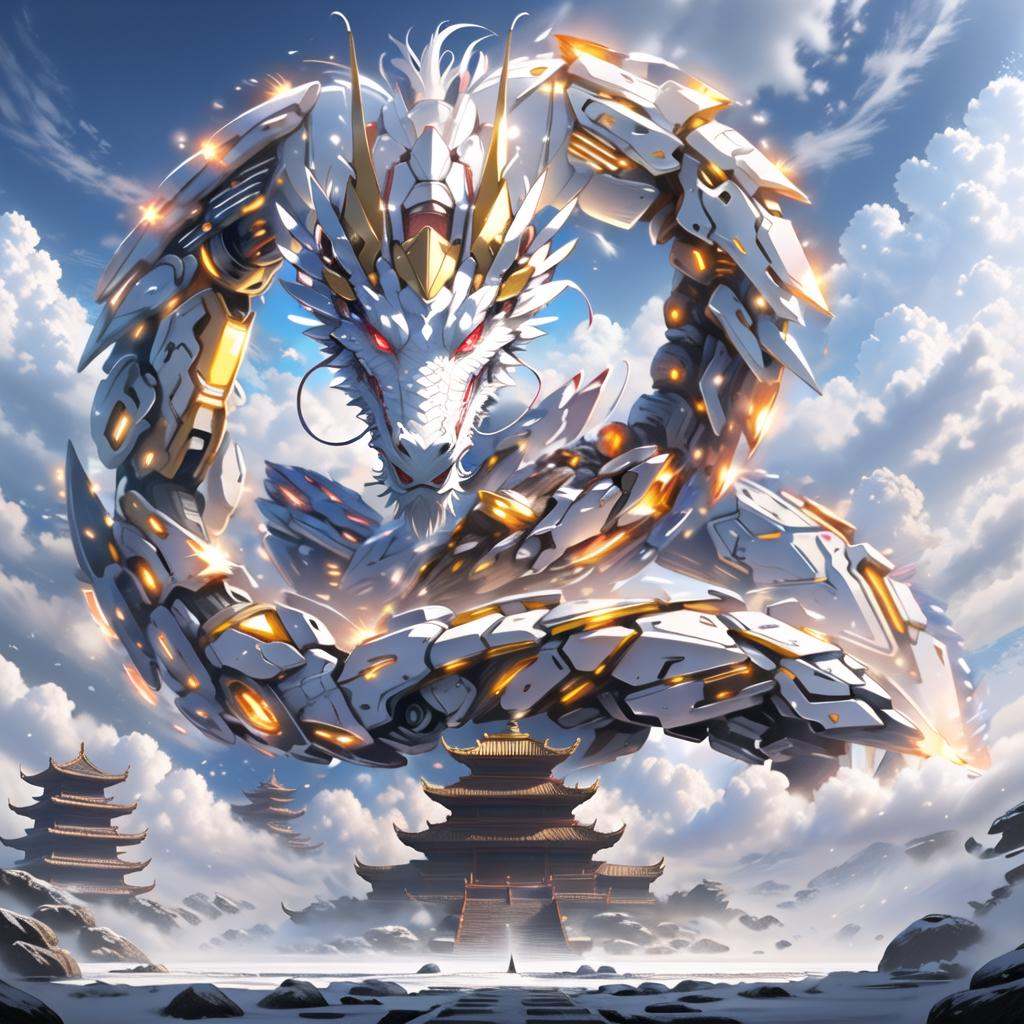 a mecha dragon,  8k,  High quality on Tensor.Art