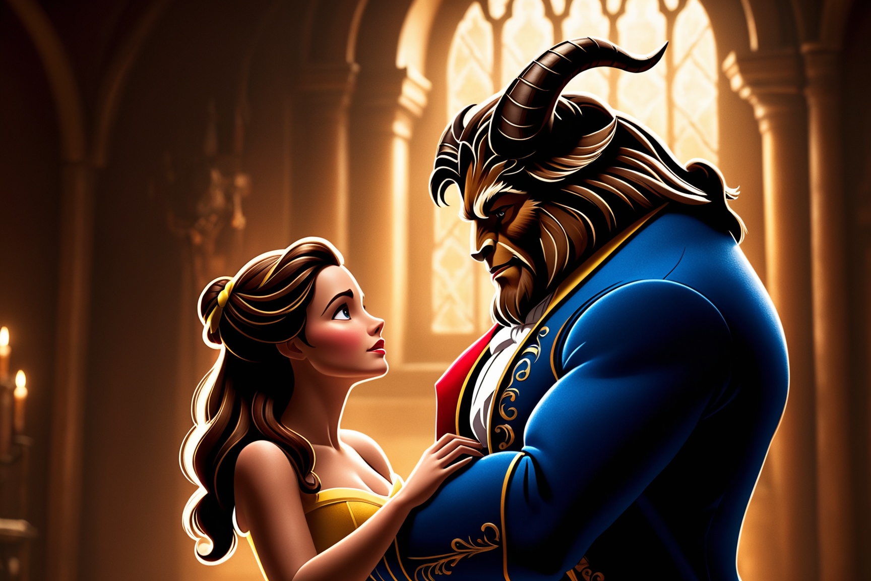 RAW Photo,  Disney's beauty and the beast movie poster,  photorealistic on Tensor.Art
