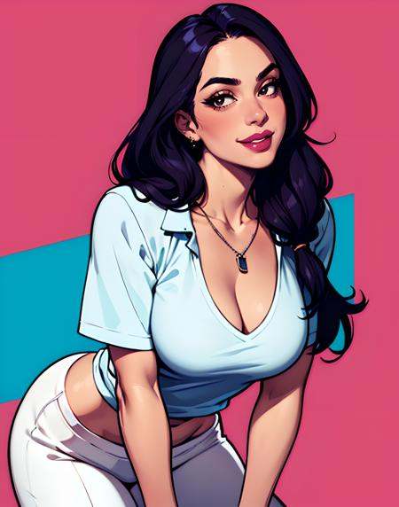 1girl,  downblouse,  tennis shirt on Tensor.Art