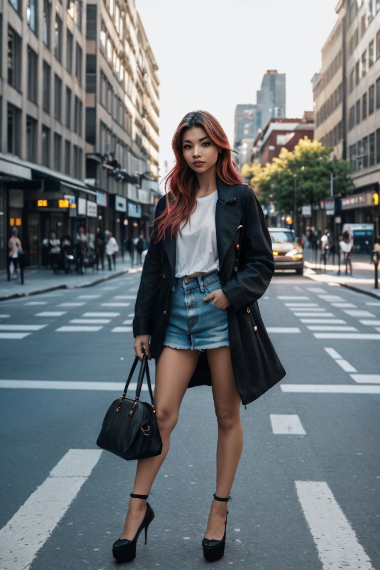 street fashion,  vibrant colors,  urban setting on Tensor.Art
