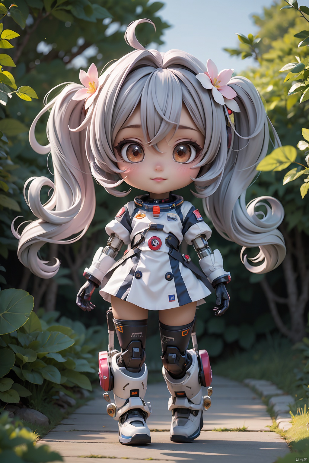  masterpiece, best quality,8K,official art, ultra high res,

1girl,chibi, full body, robot, astronauts
outdoors, flowers, trees,