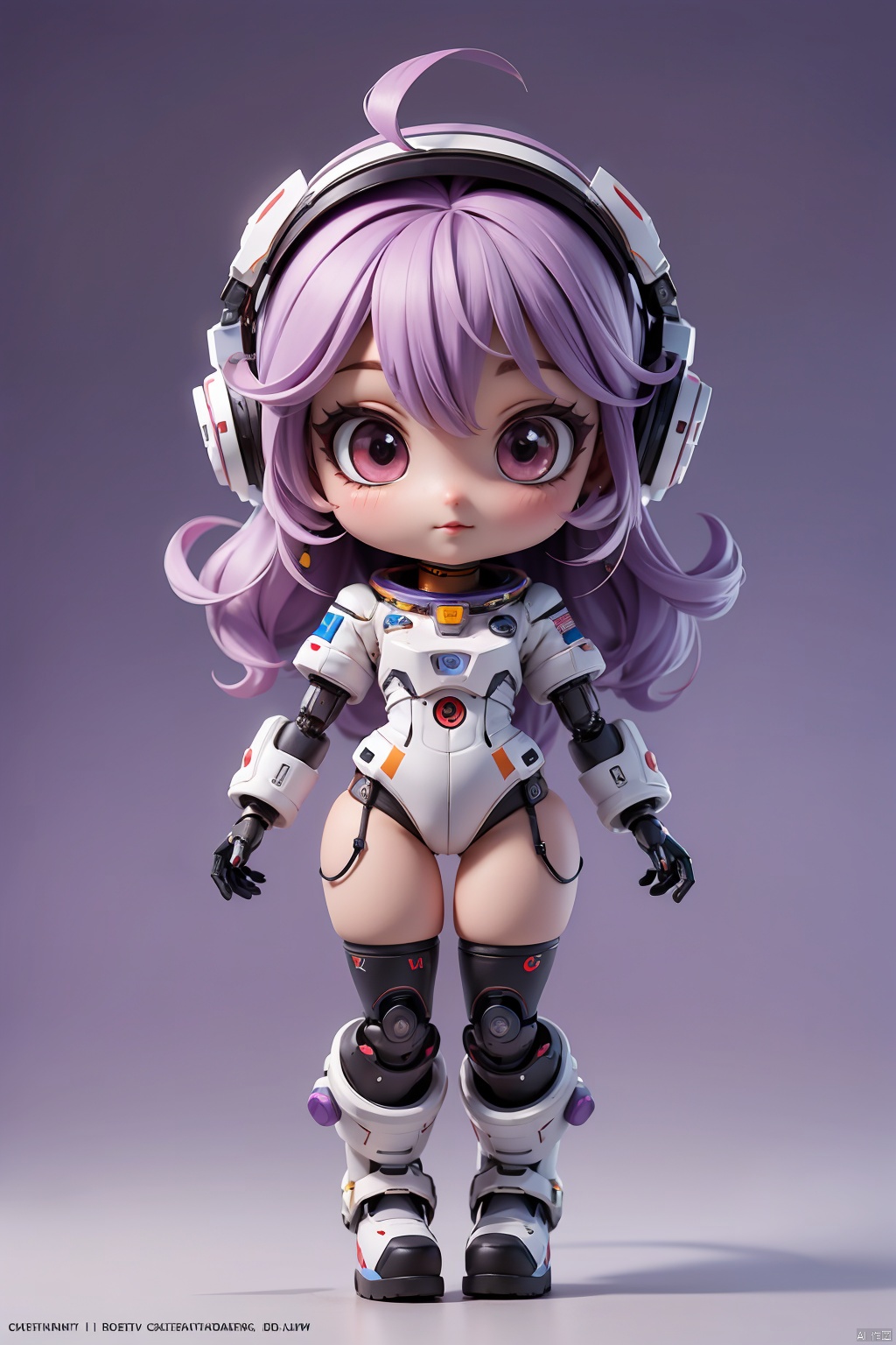  masterpiece, best quality,8K,official art, ultra high res,

1girl,chibi, full body, robot, astronauts
purple background