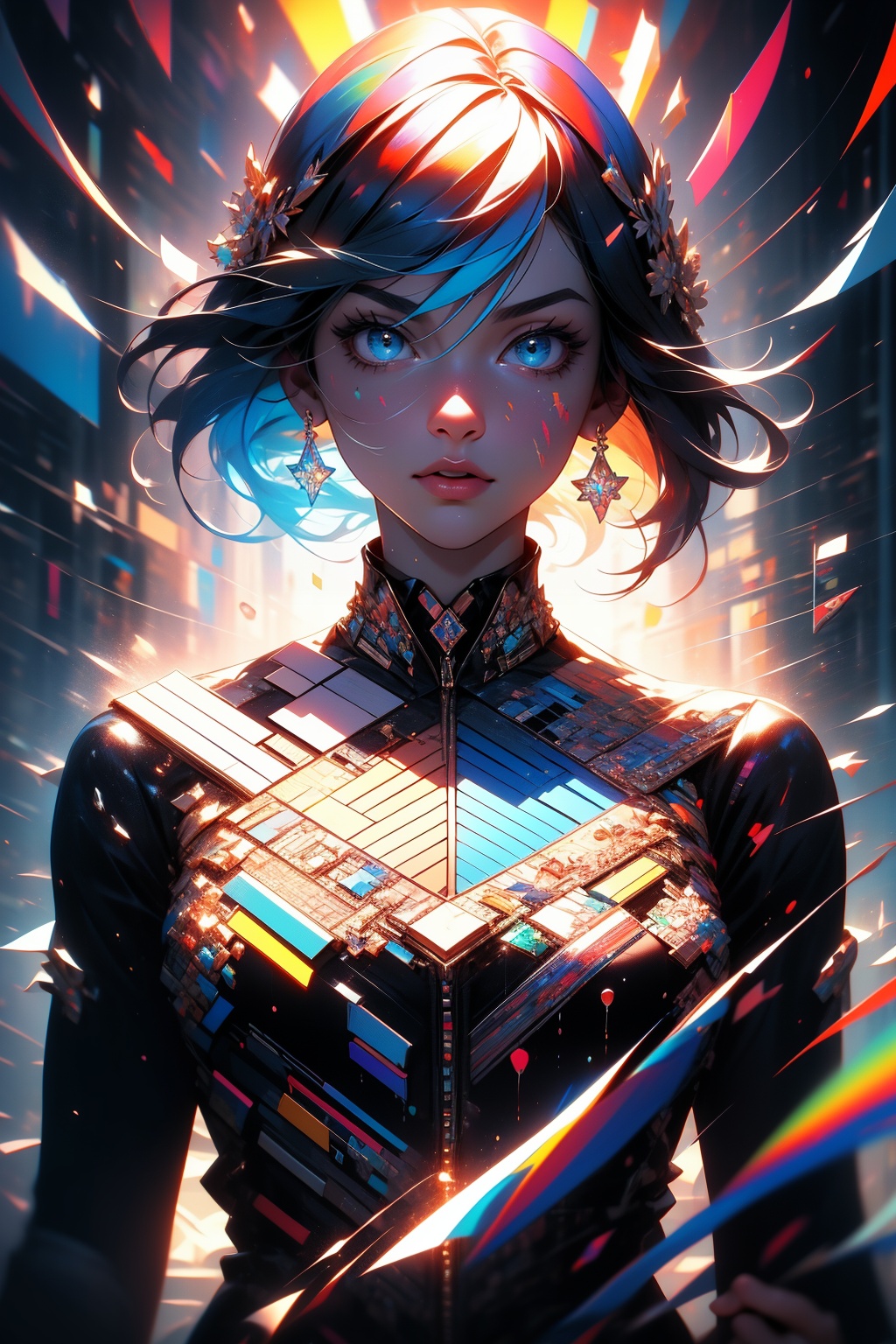 Girl,  Colorful,  tetris on Tensor.Art