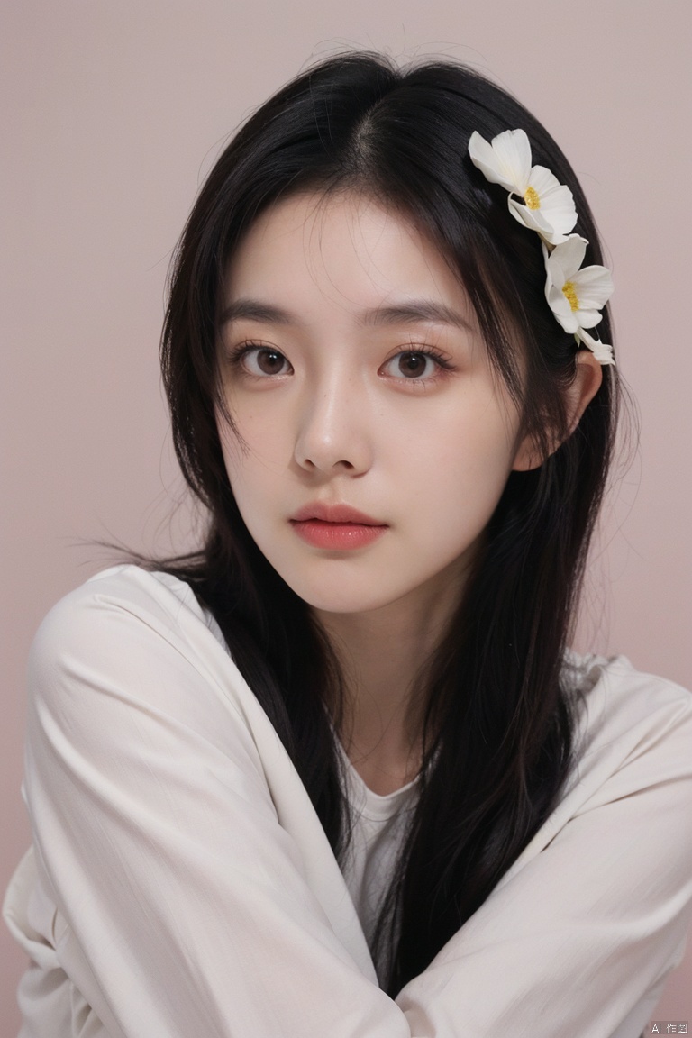 best quality,masterpiece,ultra high res,looking at viewer,simple background,studio light,makeup portrait,pink eyeshadow,
1girl, 1girl