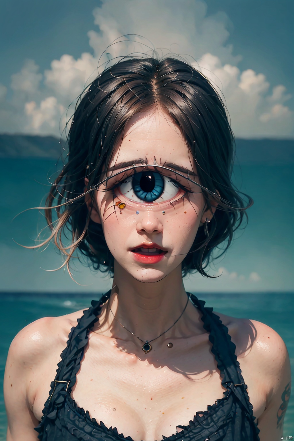  absurdres,absurdres,realistic,((full_shot:1.8)), One eye_ Cyclops