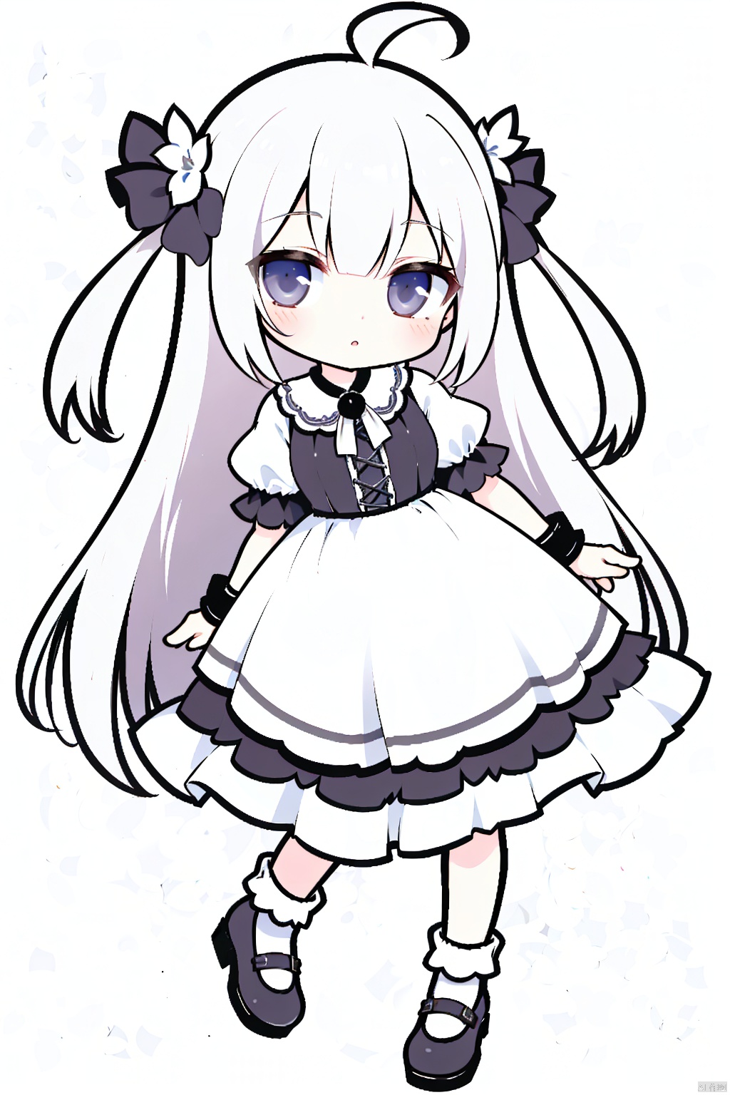  A lovely loli with simple lines and a pure white background.