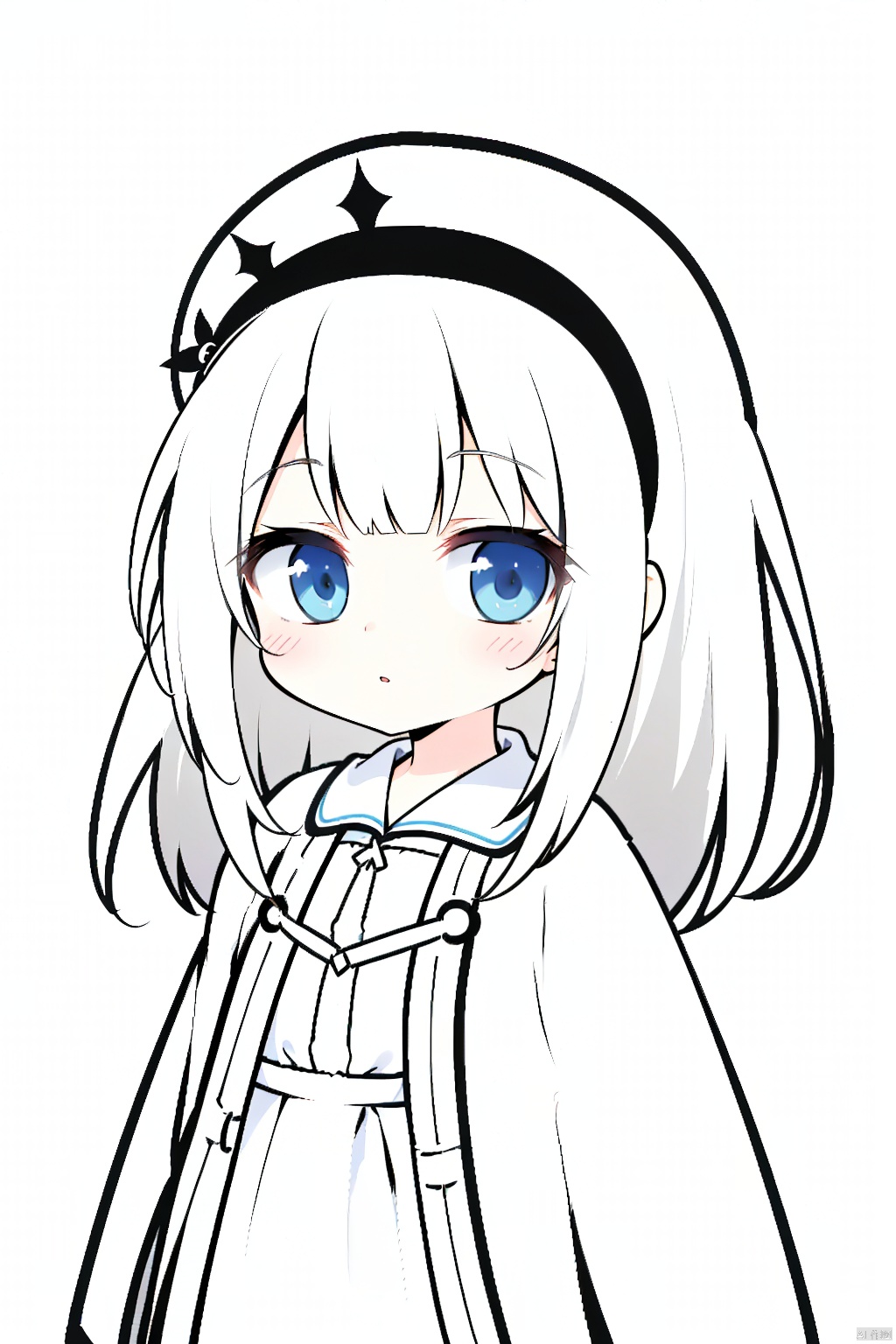 A lovely loli with simple lines and a pure white background.
