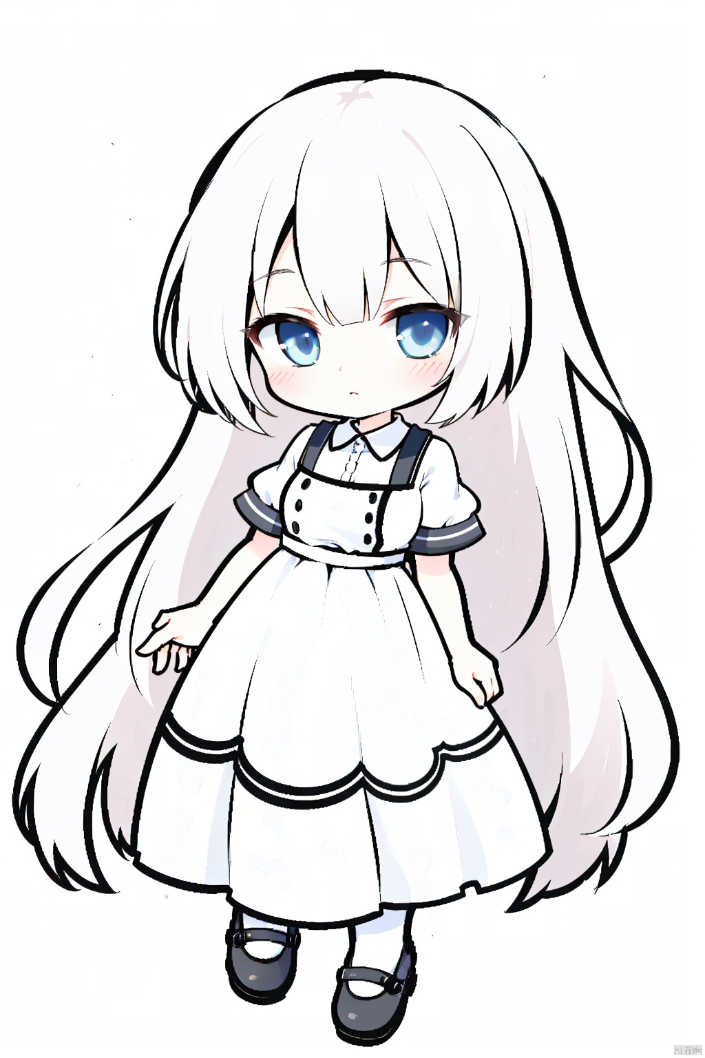 A lovely loli with simple lines,(simple lines)