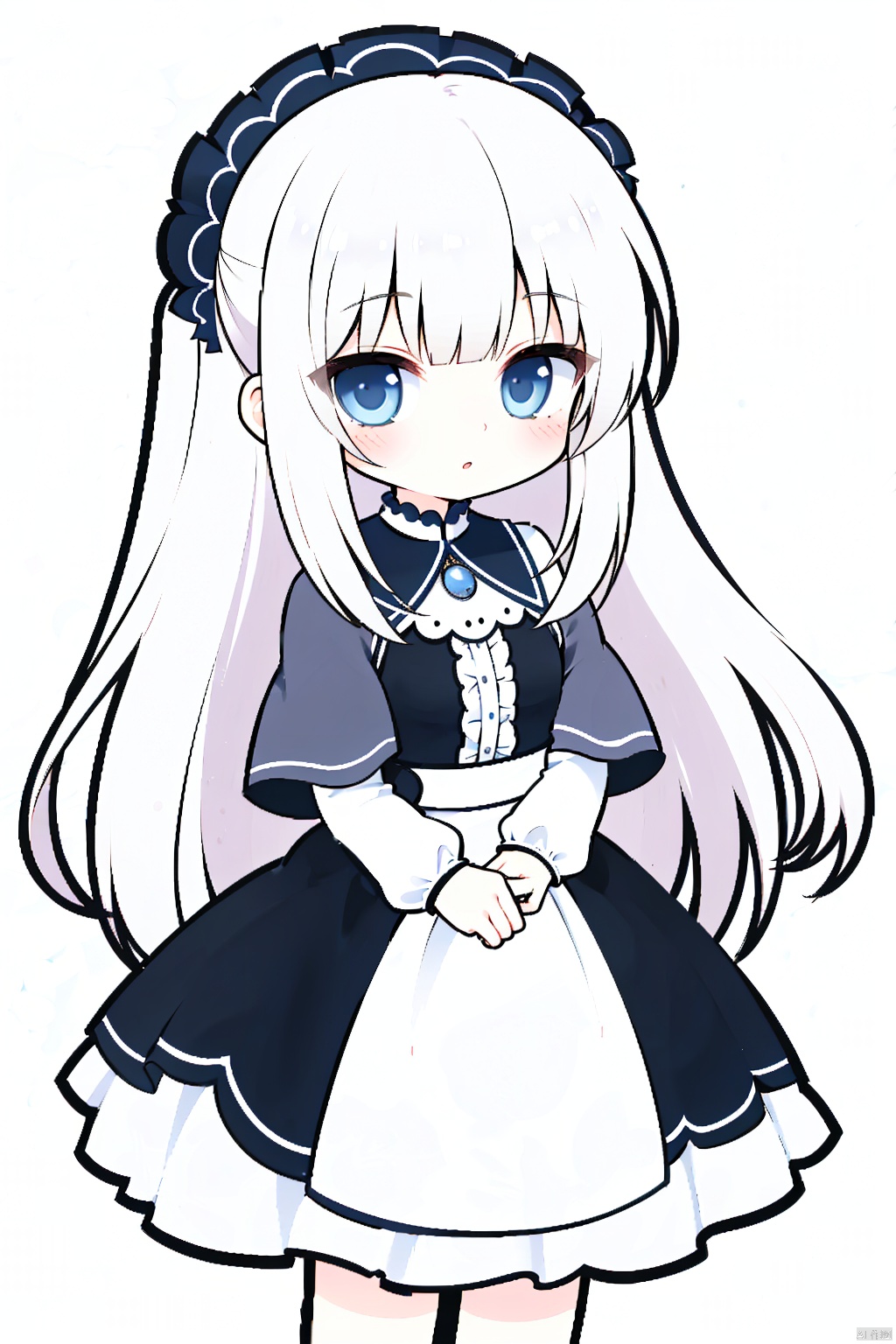  A lovely loli with simple lines and a pure white background.