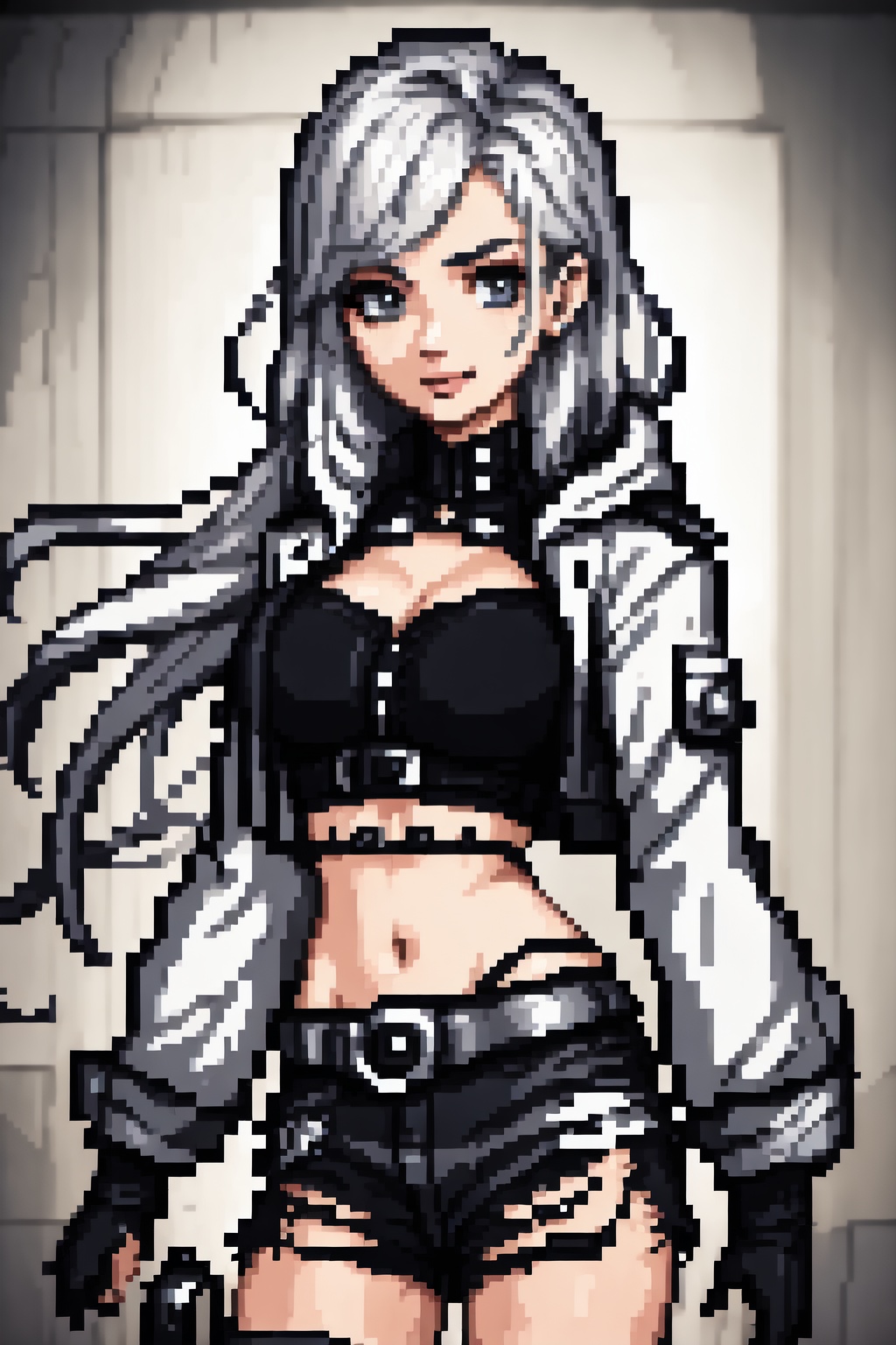 a potrait of gorgeous char7 babe posing 😘✌️,  hooded ,  1024 bits on Tensor.Art