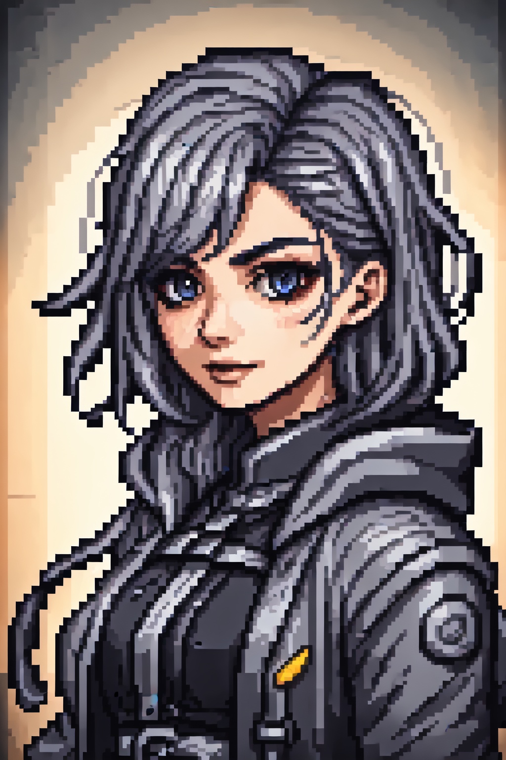 a potrait of gorgeous char7 babe,  hooded ,  64bits on Tensor.Art