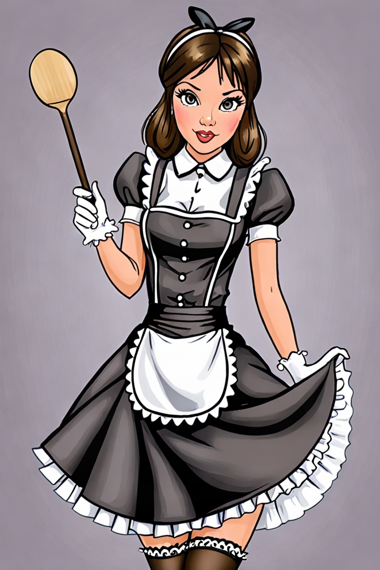 french maid in the style of jab on Tensor.Art
