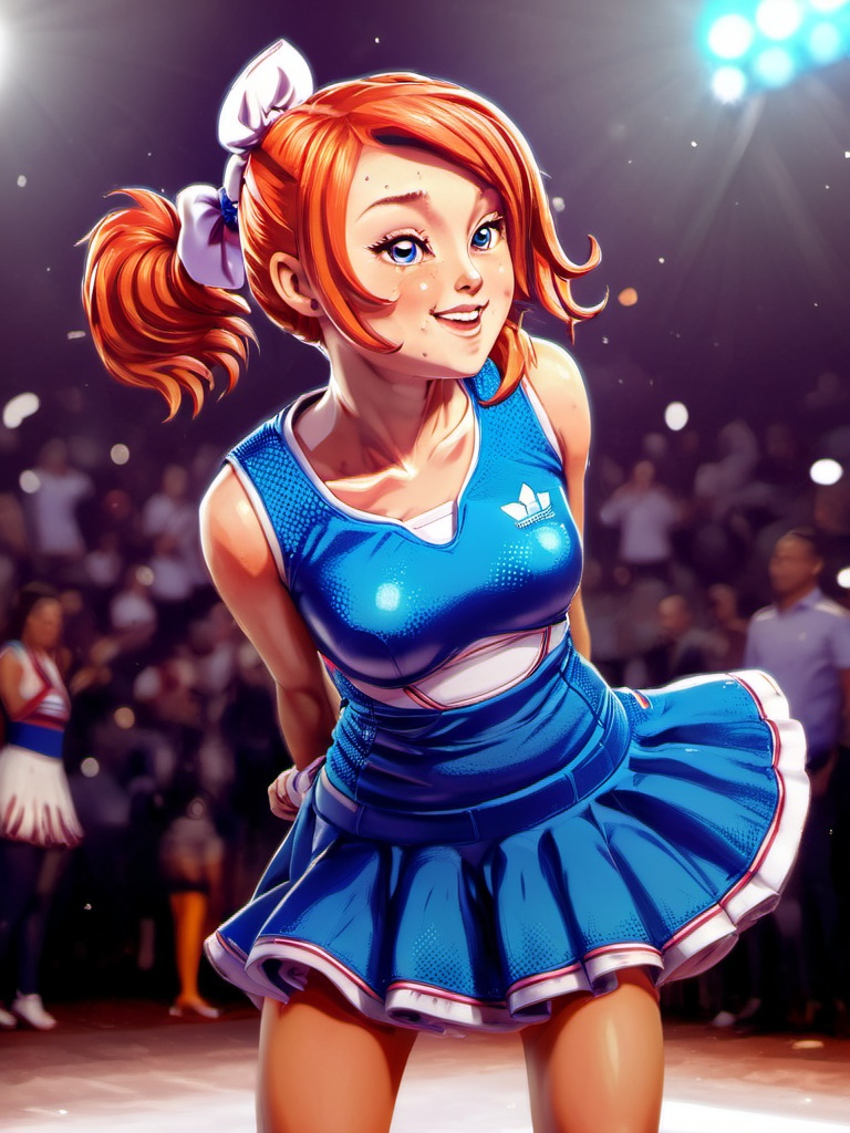 1girl,  in the style of cutepet,  cheerleader blushing on Tensor.Art