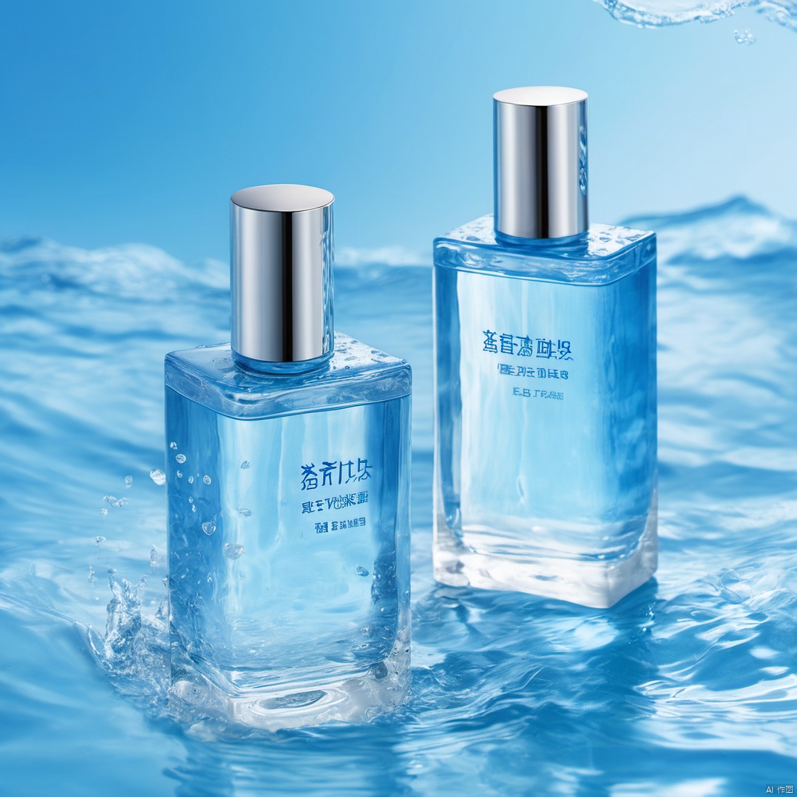  xihuwen,
Perfume, (Look Up), Water, Water, Daytime, Blue Style, Commercial photography, 8k, HD,
