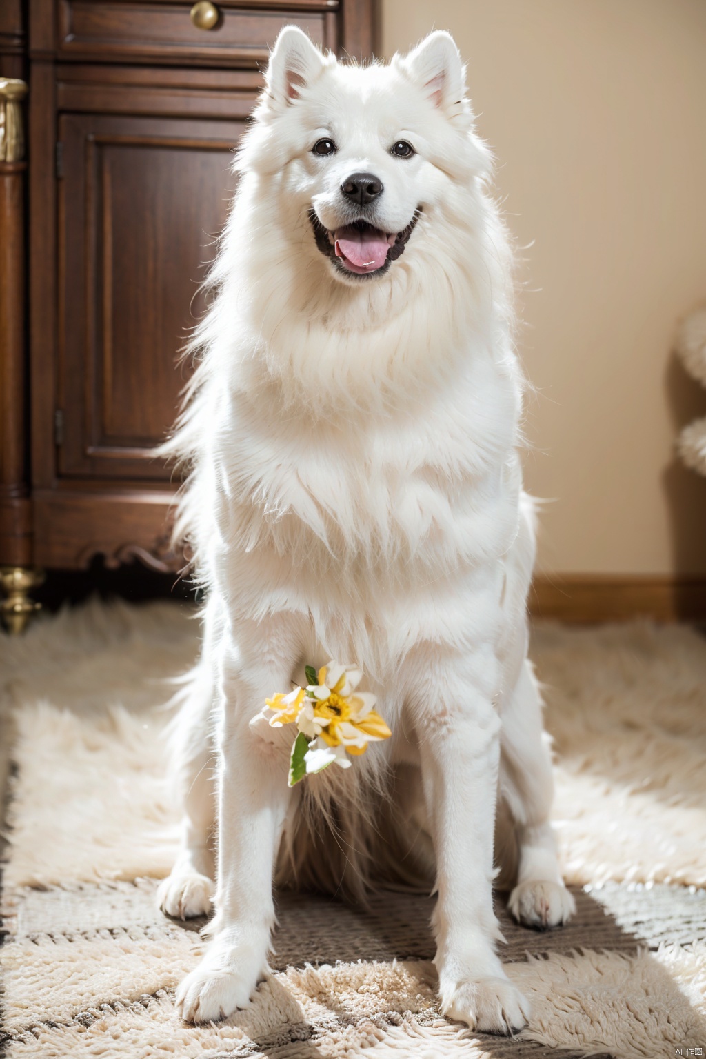  absurdres,absurdres,realistic,(full_shot:1.8), solo, Dog_Samoyed