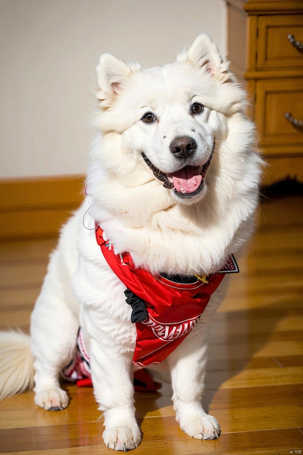  absurdres,absurdres,realistic,(full_shot:1.8), solo, Dog_Samoyed