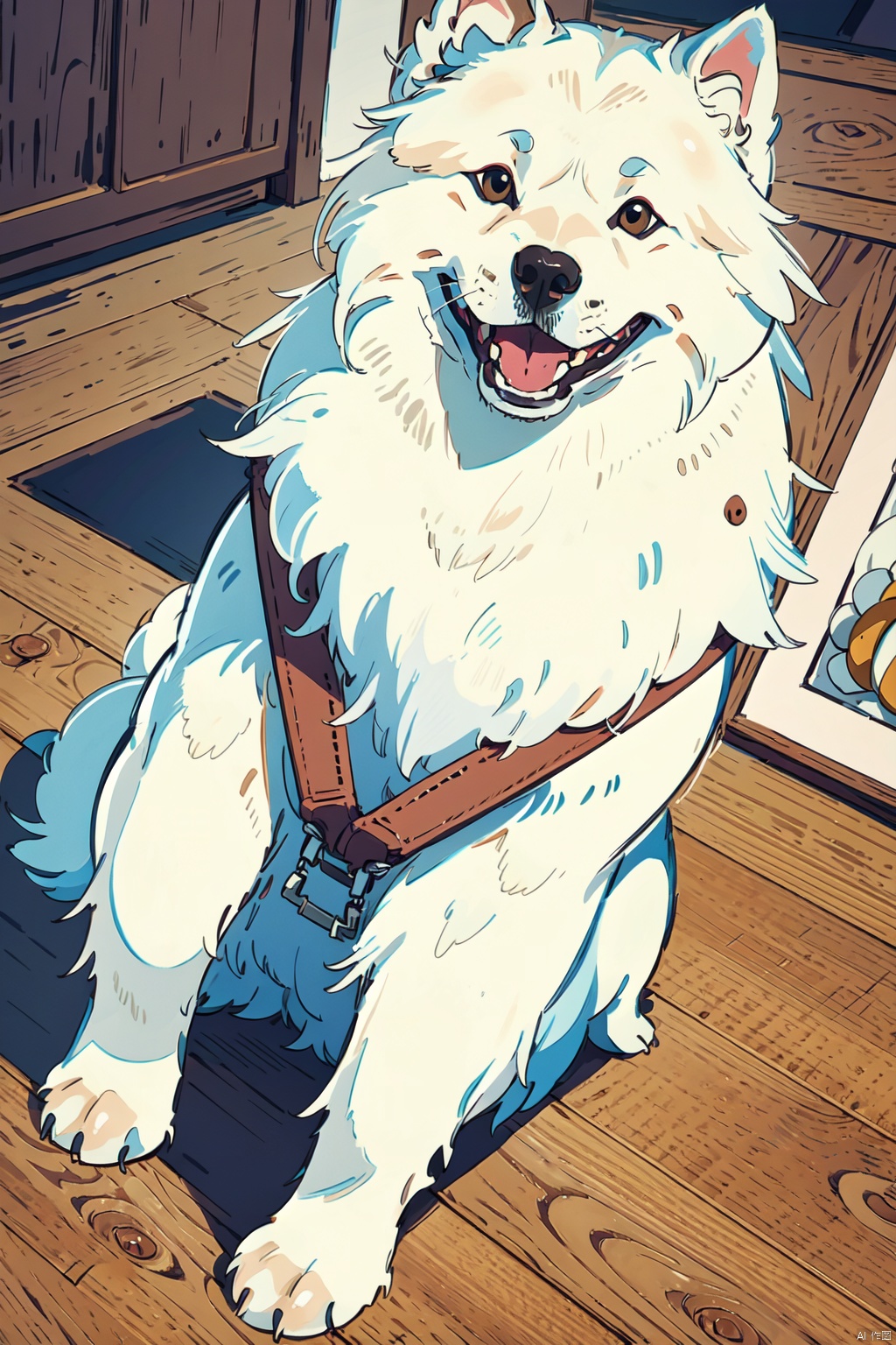 absurdres,absurdres,realistic,(full_shot:1.8), solo, Dog_Samoyed