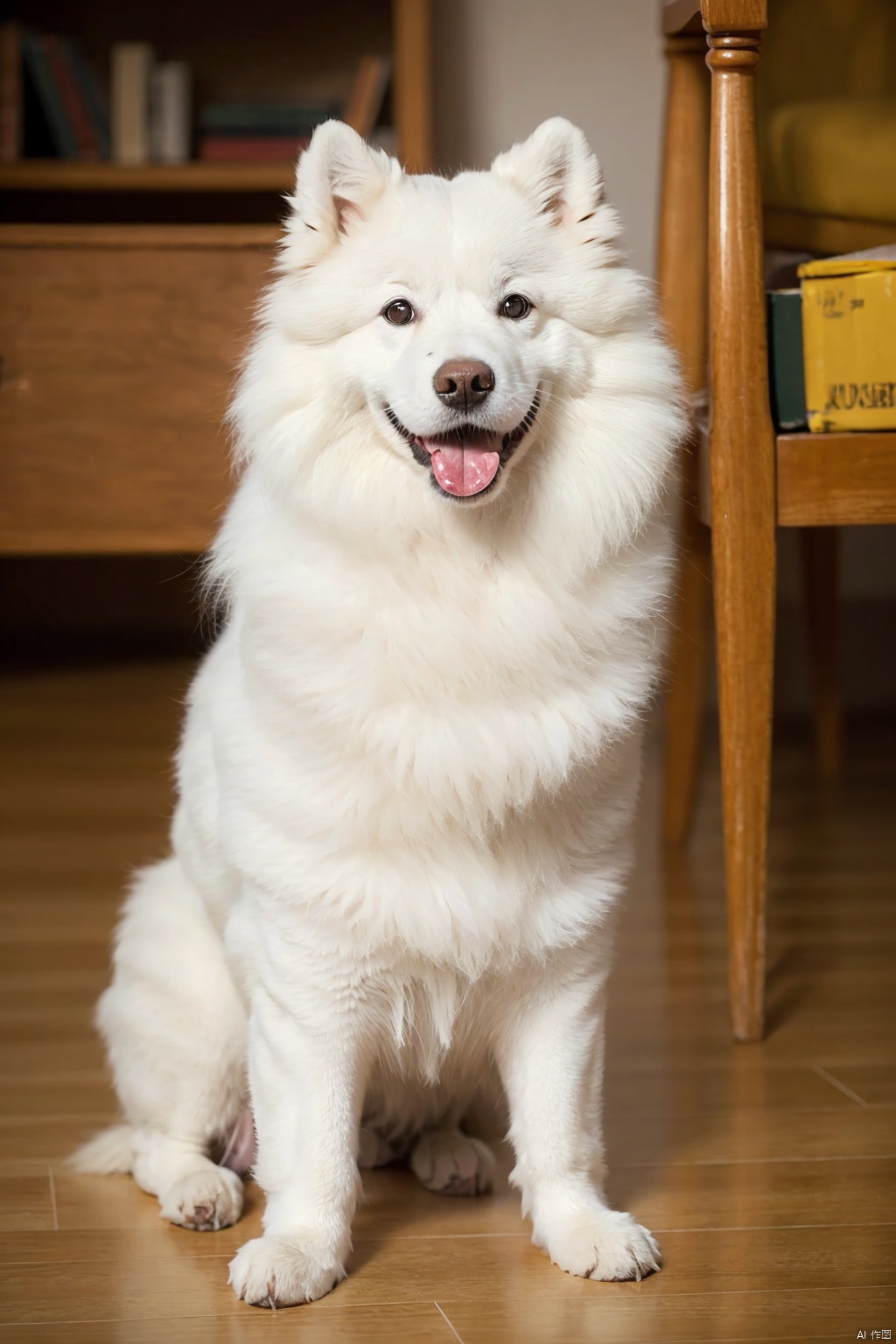  absurdres,absurdres,realistic,(full_shot:1.8), solo, Dog_Samoyed