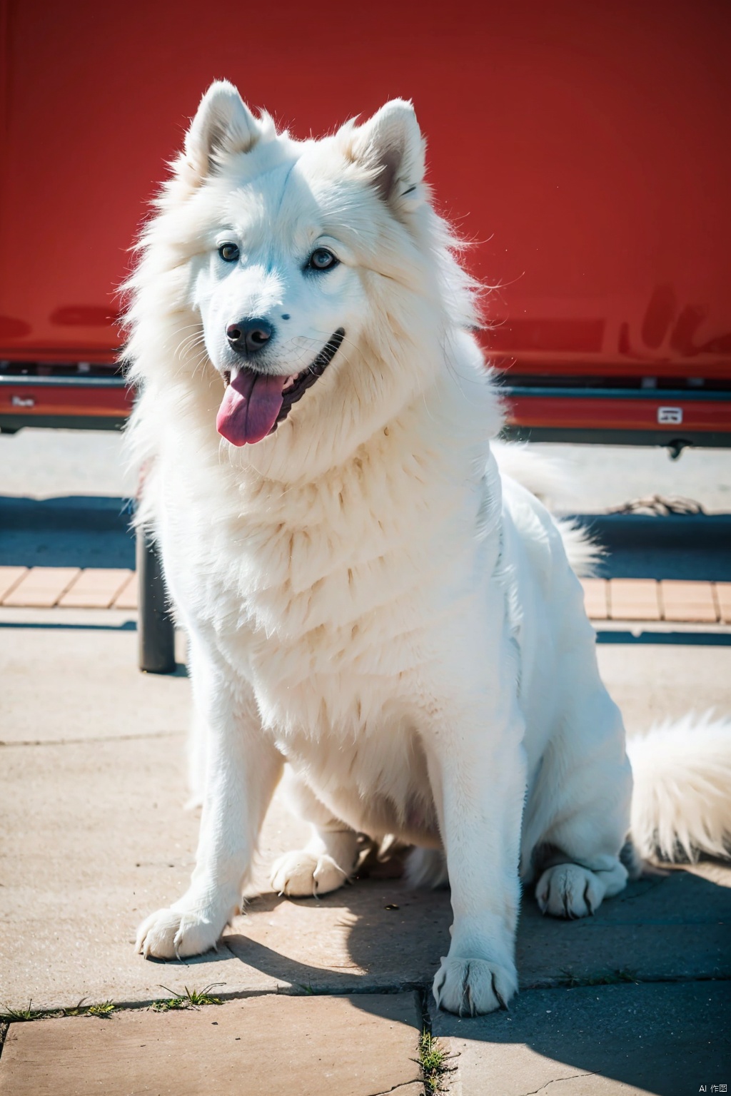  absurdres,absurdres,realistic,(full_shot:1.8), solo, Dog_Samoyed