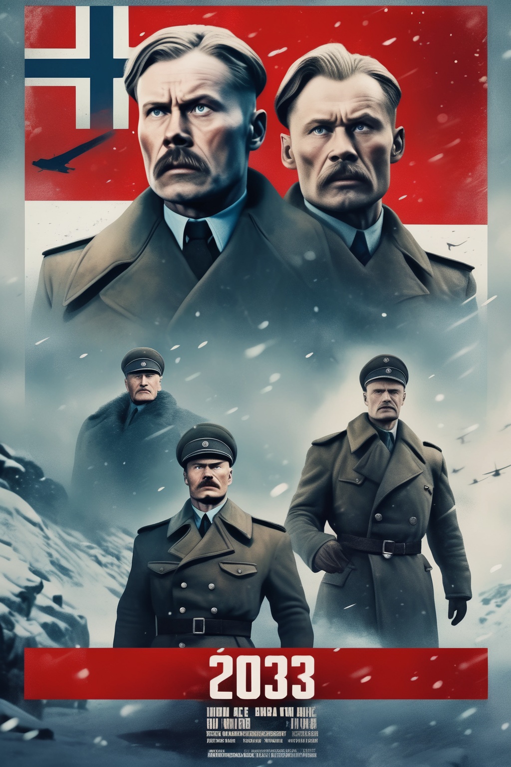 Movie Poster - live-action movie poster for a cinematic 2023 Norwegian ww2 political drama-thriller on Tensor.Art