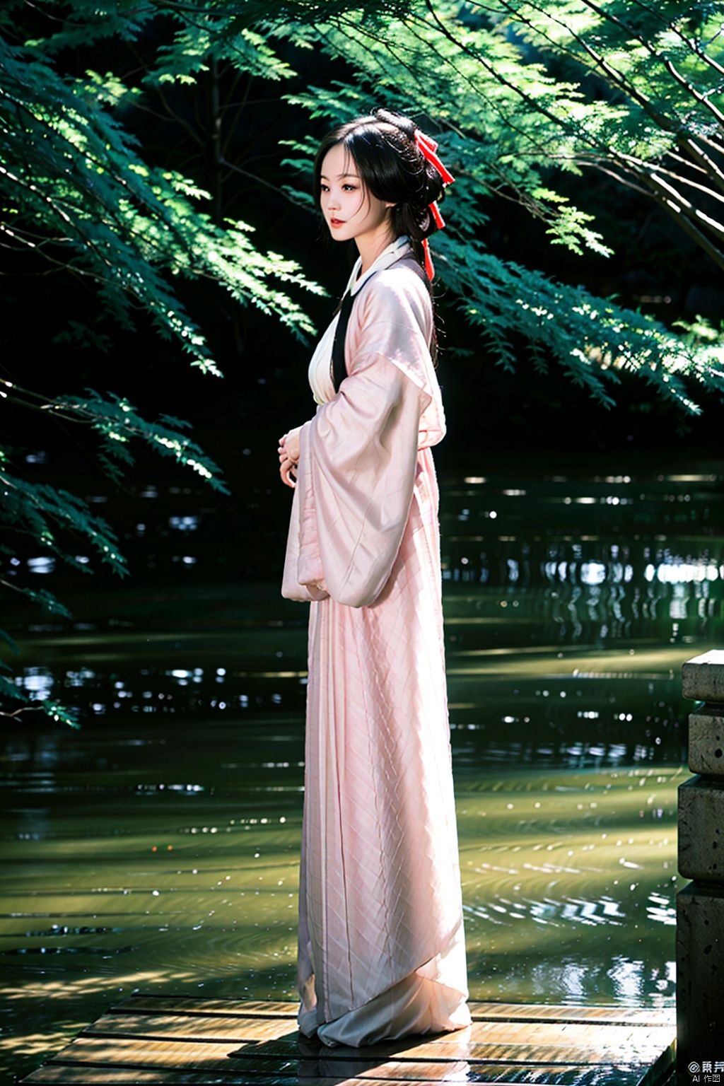 (1girl:1.3), (best quality, masterpiece, ultra high resolution),(photorealistic:1.3), (realistic:1.3), depth of field,(full body:1.2), (outdoors:1.2), (day:1.2), (cinematic lighting:1.2), (near to face:1.5), facing to camera, realism, hanfu