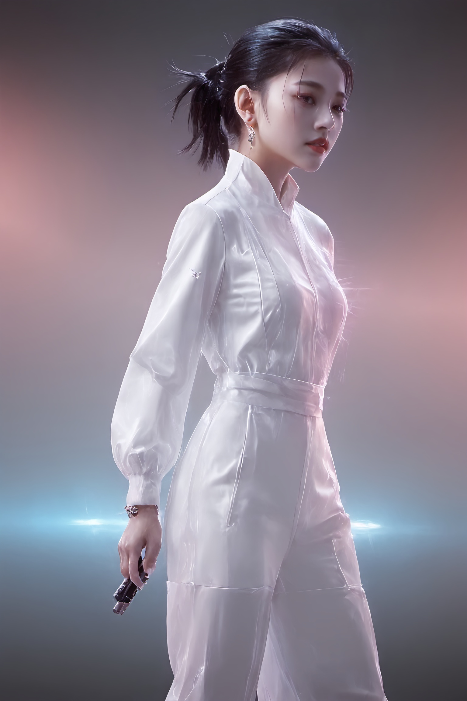 style of Yanjun Cheng,  iridescent,  In the neon-lit cyberpunk cityscape on Tensor.Art