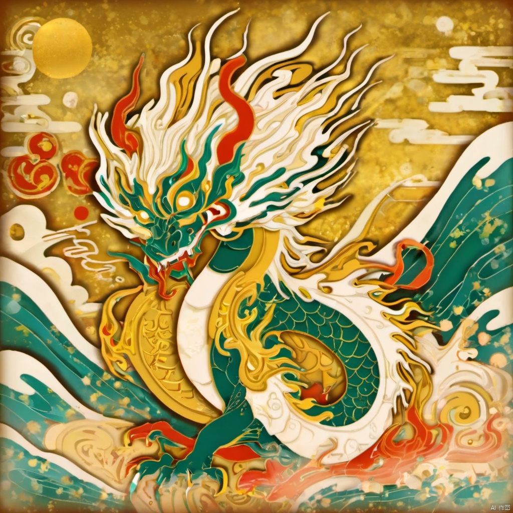  an eastern dragon,,golden line